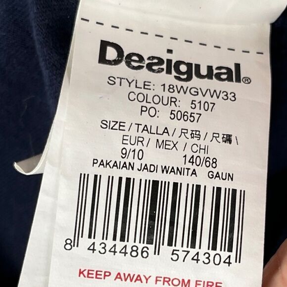 Desigual Girls Long Sleeve Dress Size 9/10 artsy preppy stripes - Picture 11 of 14